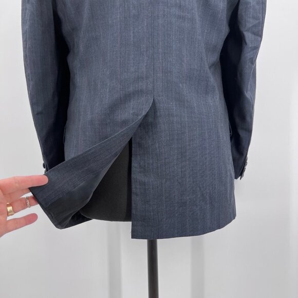 Burberry Navy Blue Suit Jacket Wool Blazer Saks Fifth Avenue - Picture 5 of 9